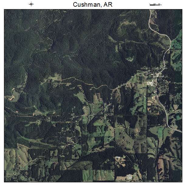 Cushman, AR air photo map