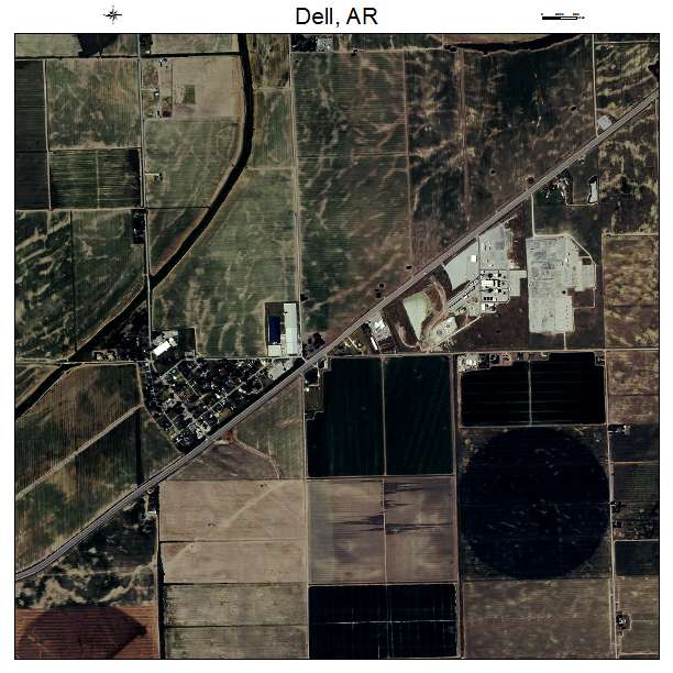 Dell, AR air photo map