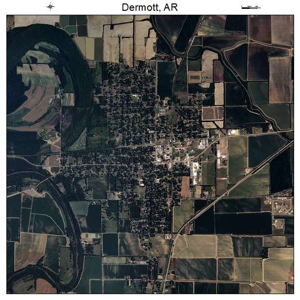 Dermott, AR air photo map