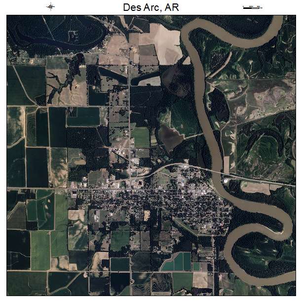 Des Arc, AR air photo map