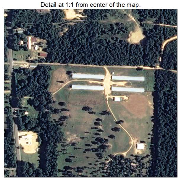 Lewisville, Arkansas aerial imagery detail