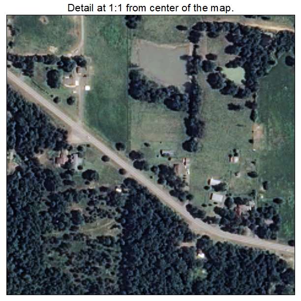 Oden, Arkansas aerial imagery detail