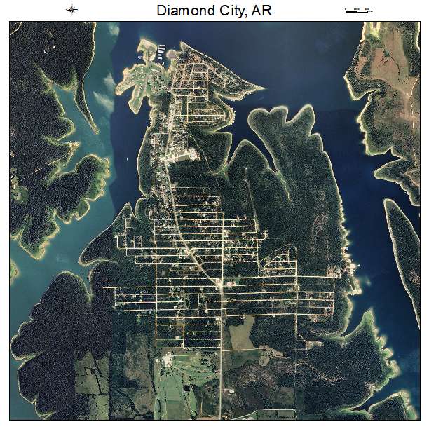 Diamond City, AR air photo map