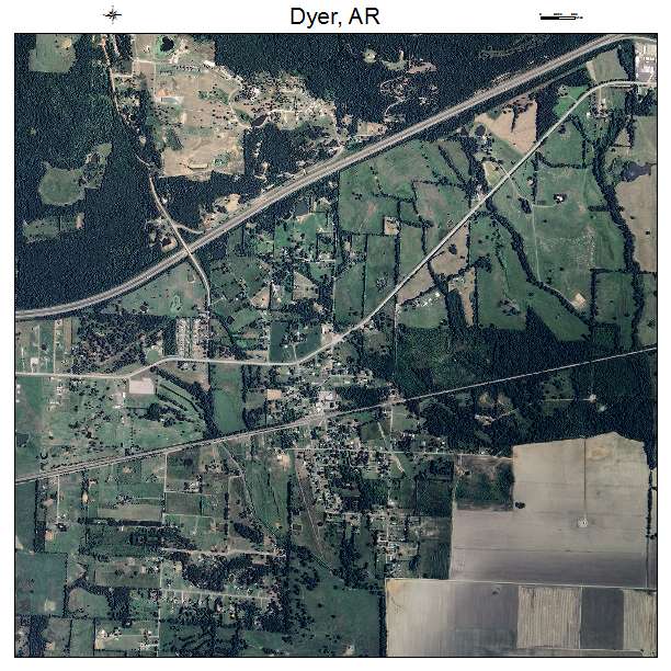 Dyer, AR air photo map