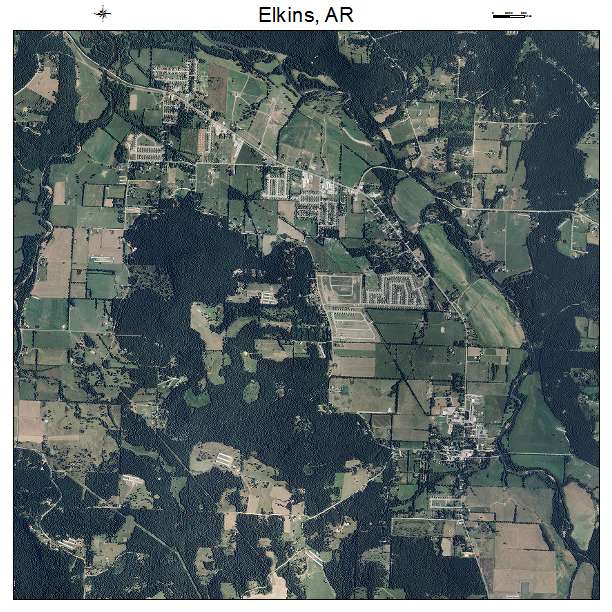 Elkins, AR air photo map
