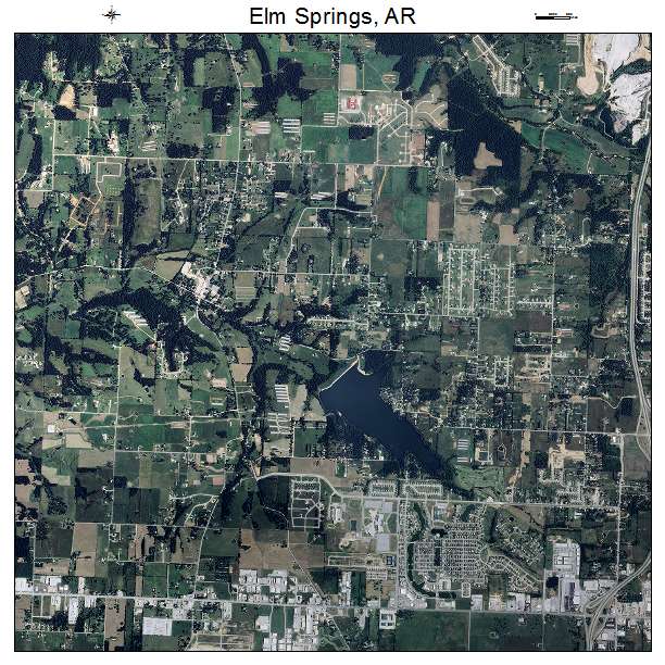Elm Springs, AR air photo map