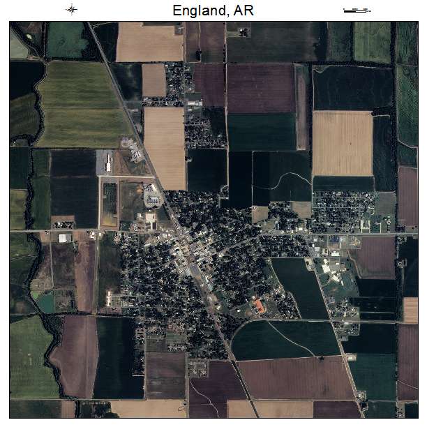 England, AR air photo map