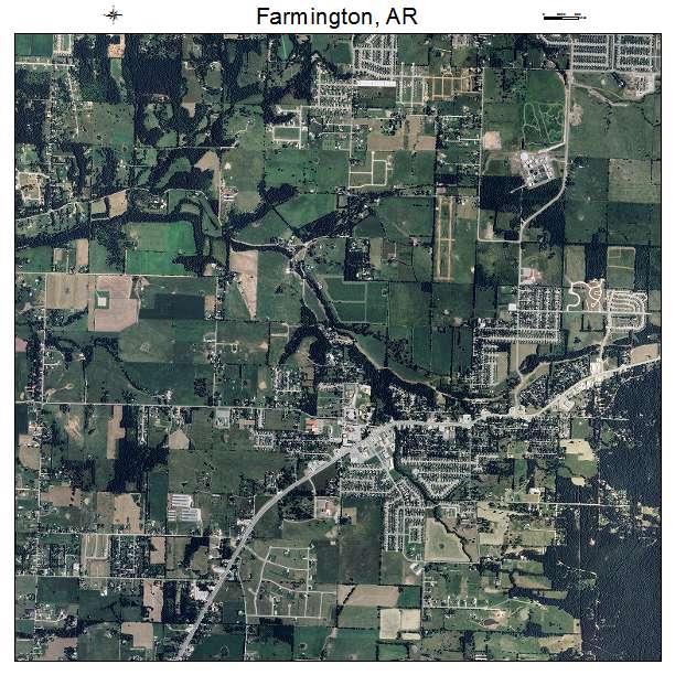 Farmington, AR air photo map