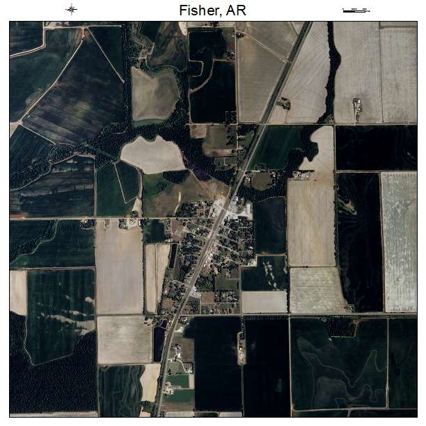 Fisher, AR air photo map