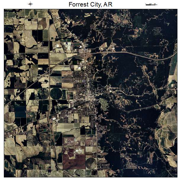 Forrest City, AR air photo map