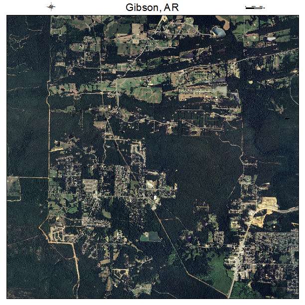 Gibson, AR air photo map