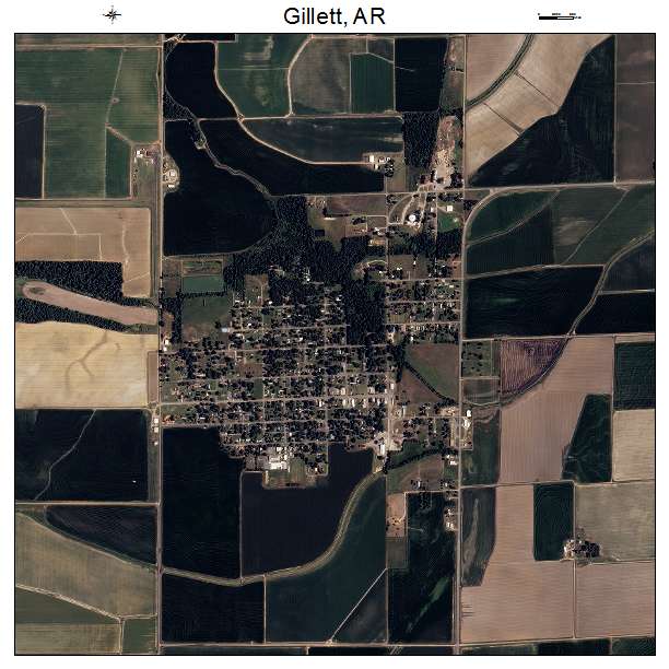 Gillett, AR air photo map