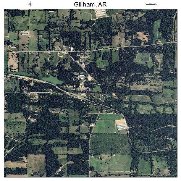Gillham, AR air photo map