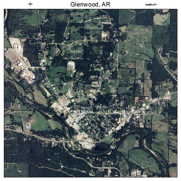 Glenwood, AR air photo map