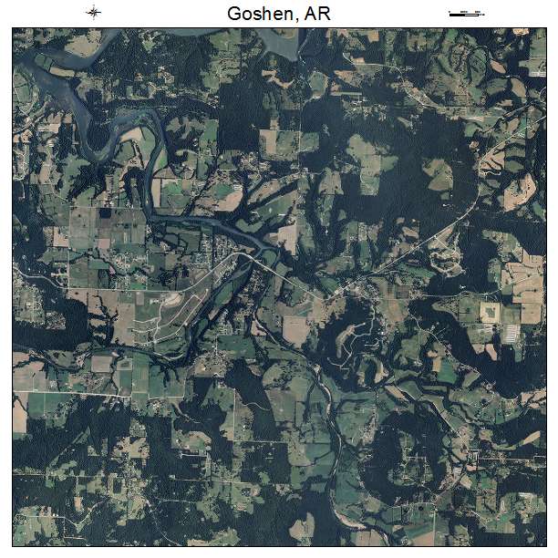 Goshen, AR air photo map