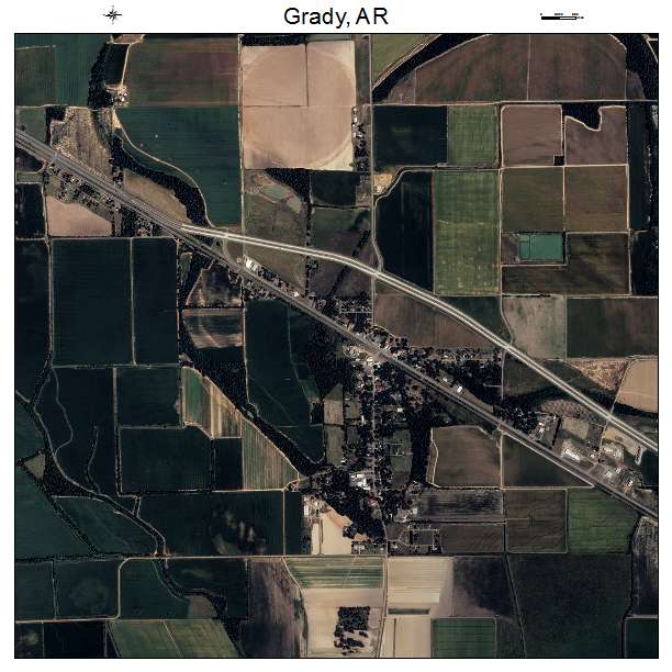 Grady, AR air photo map