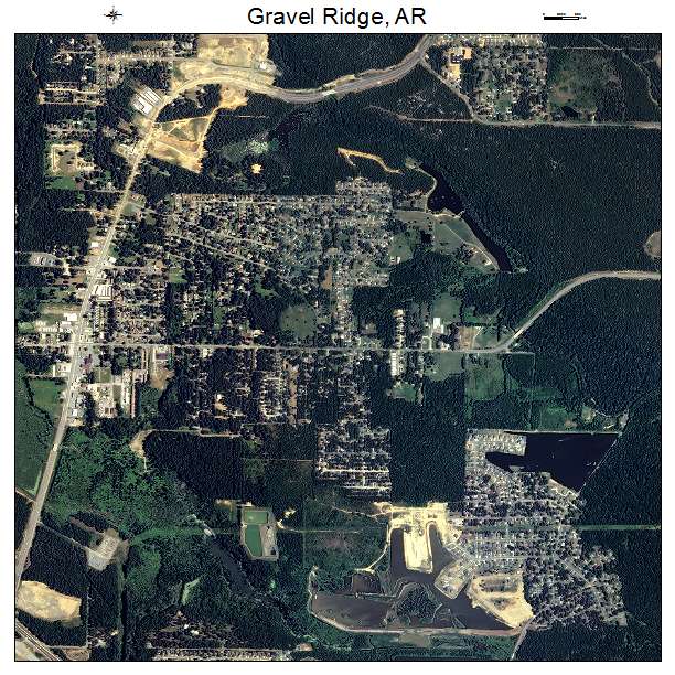 Gravel Ridge, AR air photo map