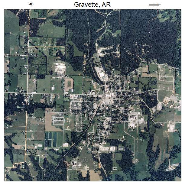 Gravette, AR air photo map
