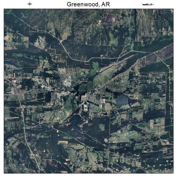 Greenwood, AR air photo map