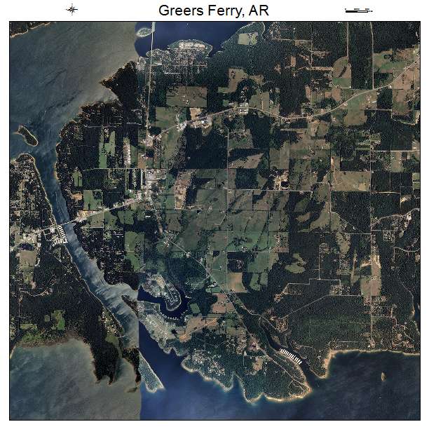 Greers Ferry, AR air photo map