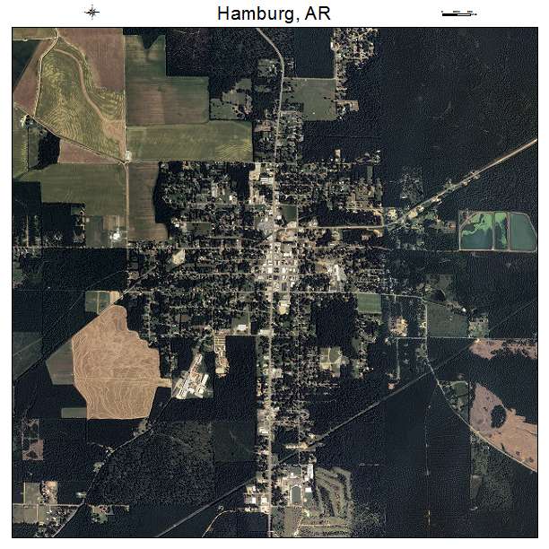 Hamburg, AR air photo map