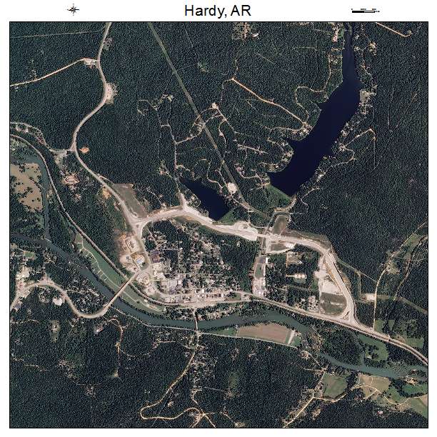 Hardy, AR air photo map