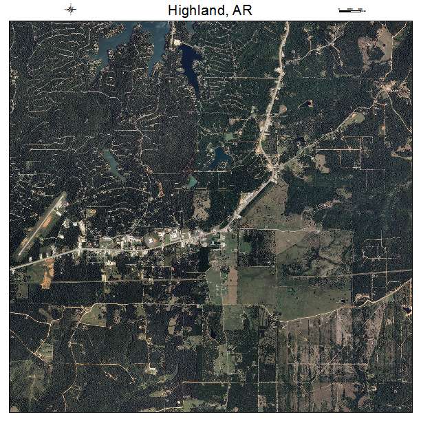 Highland, AR air photo map