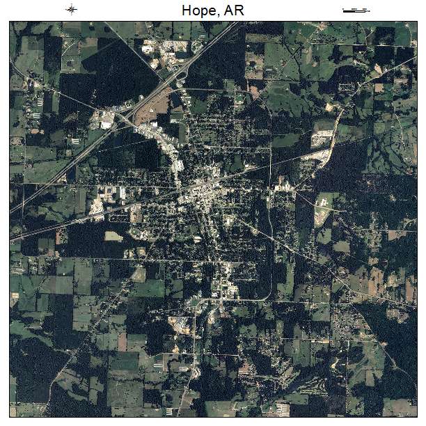 Hope, AR air photo map