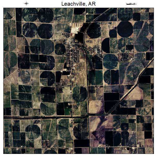 Leachville, AR air photo map