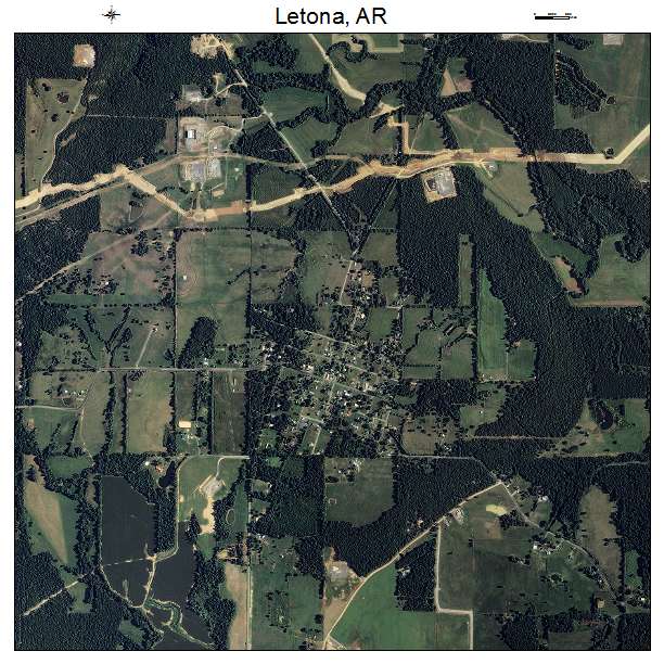 Letona, AR air photo map