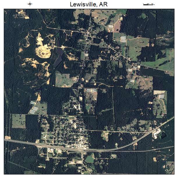 Lewisville, AR air photo map