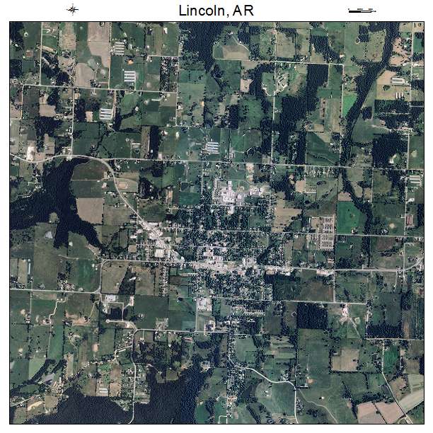 Lincoln, AR air photo map