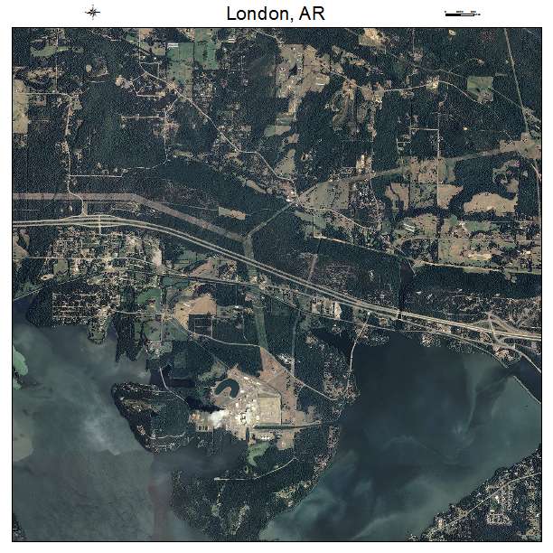 London, AR air photo map