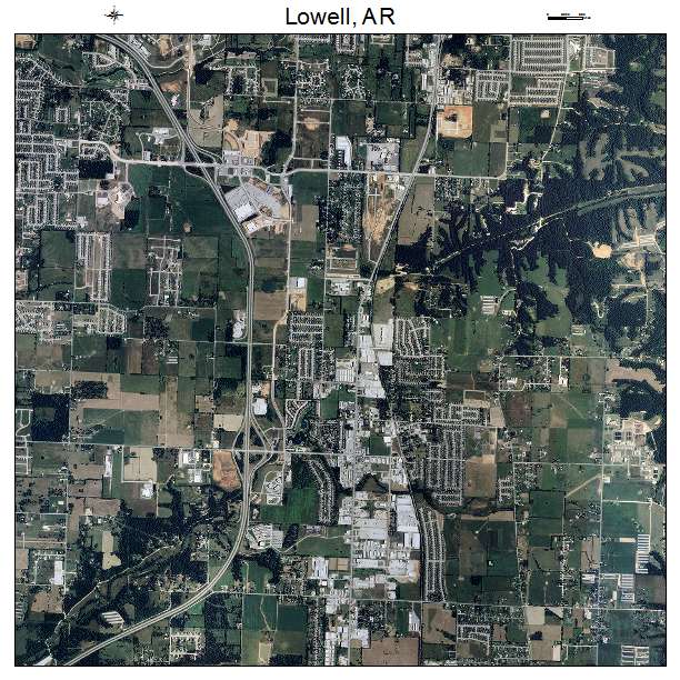 Lowell, AR air photo map