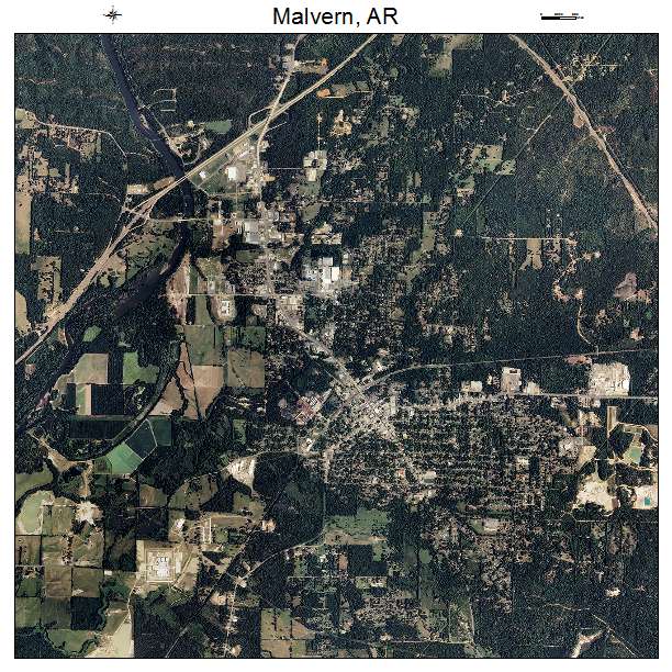 Malvern, AR air photo map