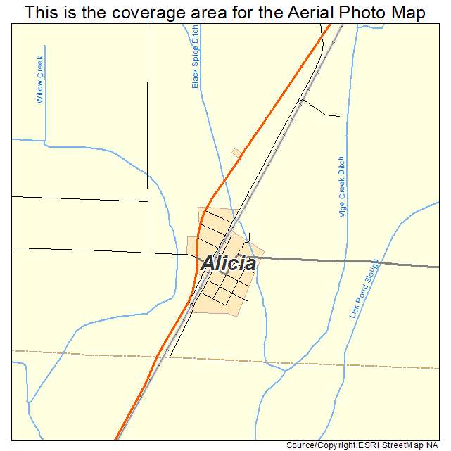 Alicia, AR location map 