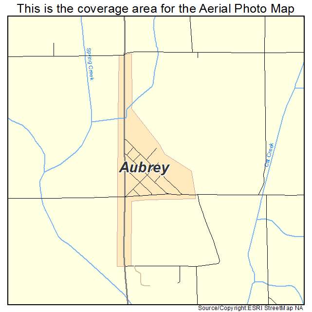 Aubrey, AR location map 