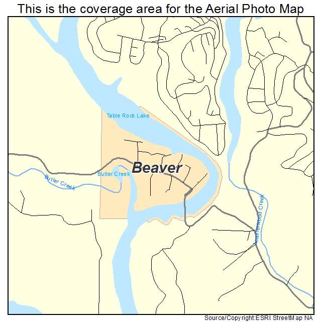 Beaver, AR location map 