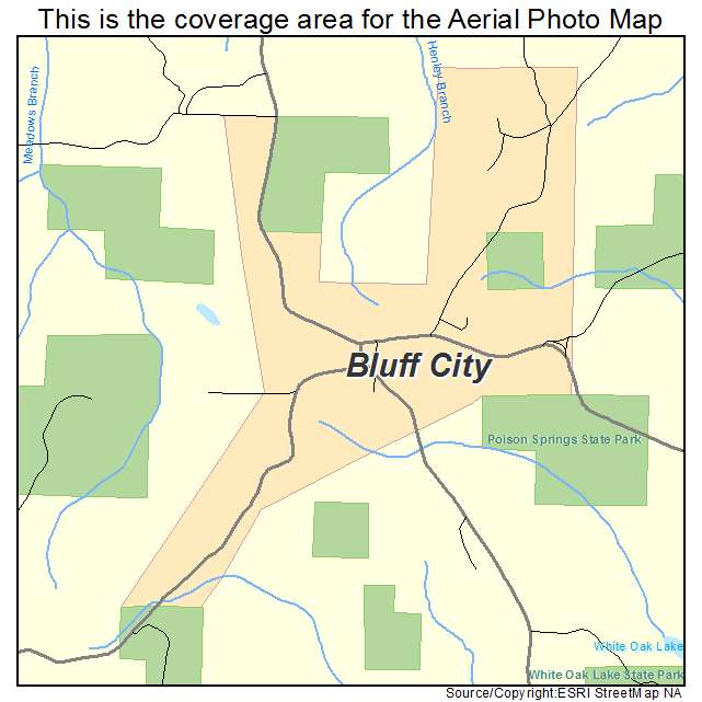 Bluff City, AR location map 