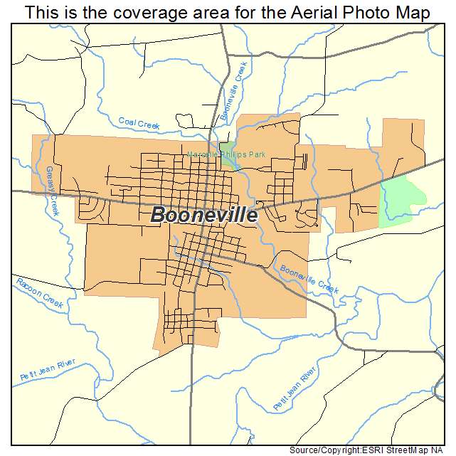 Booneville, AR location map 