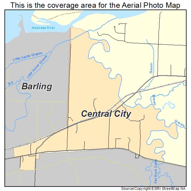 Central City, AR location map 