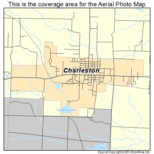 Charleston, AR location map 