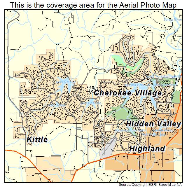 Cherokee Village, AR location map 
