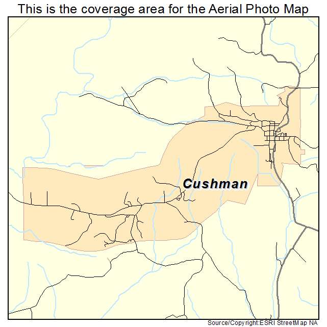 Cushman, AR location map 