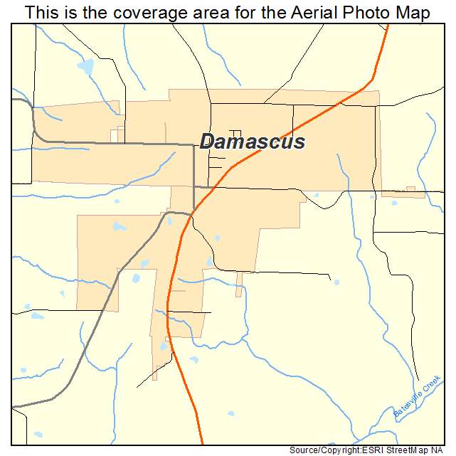 Damascus, AR location map 