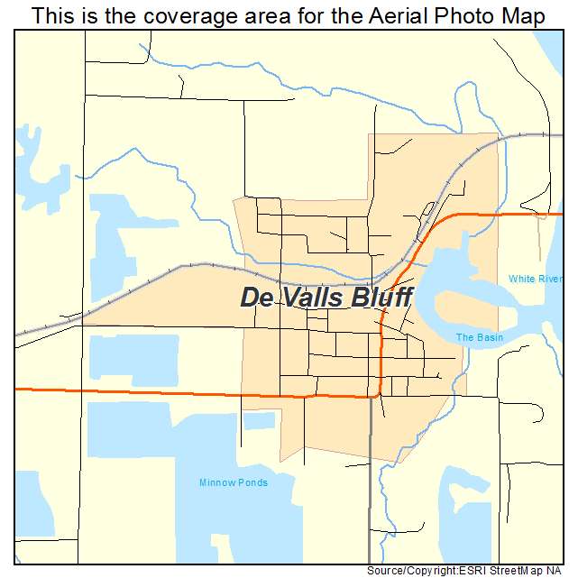 De Valls Bluff, AR location map 