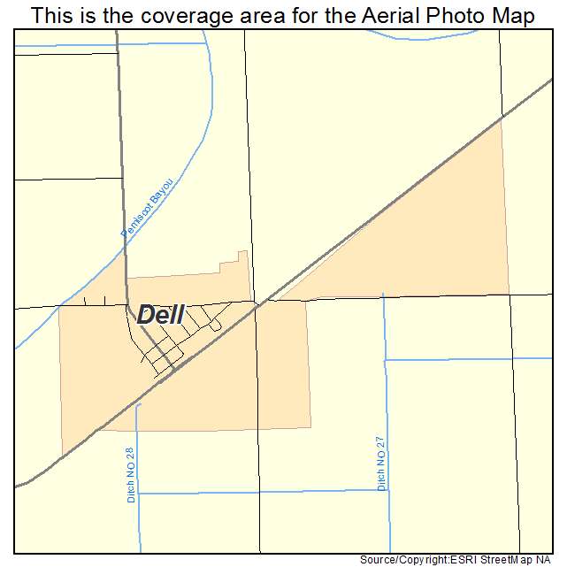 Dell, AR location map 