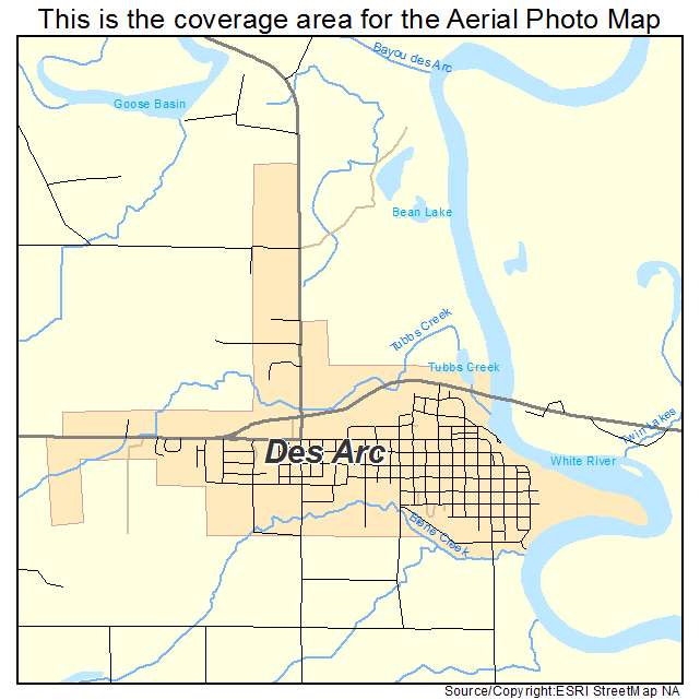 Des Arc, AR location map 