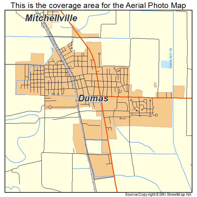 Aerial Photography Map of Dumas, AR Arkansas