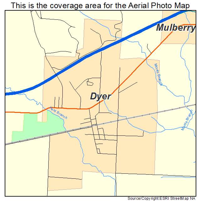 Dyer, AR location map 